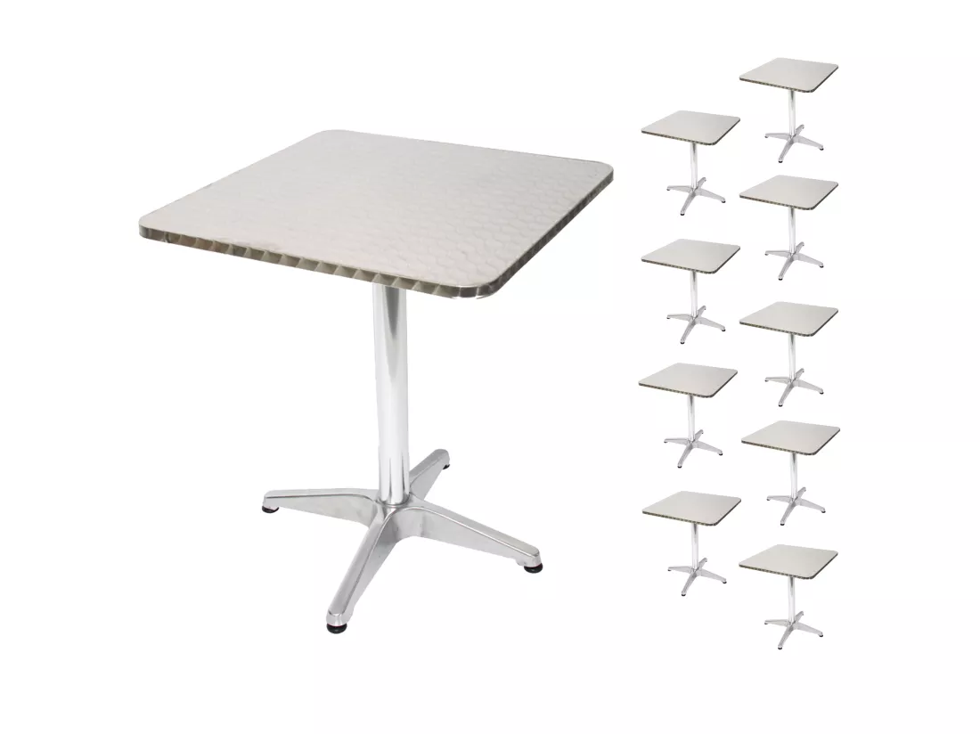 Table de bistrot en aluminium H28 (set de 10)