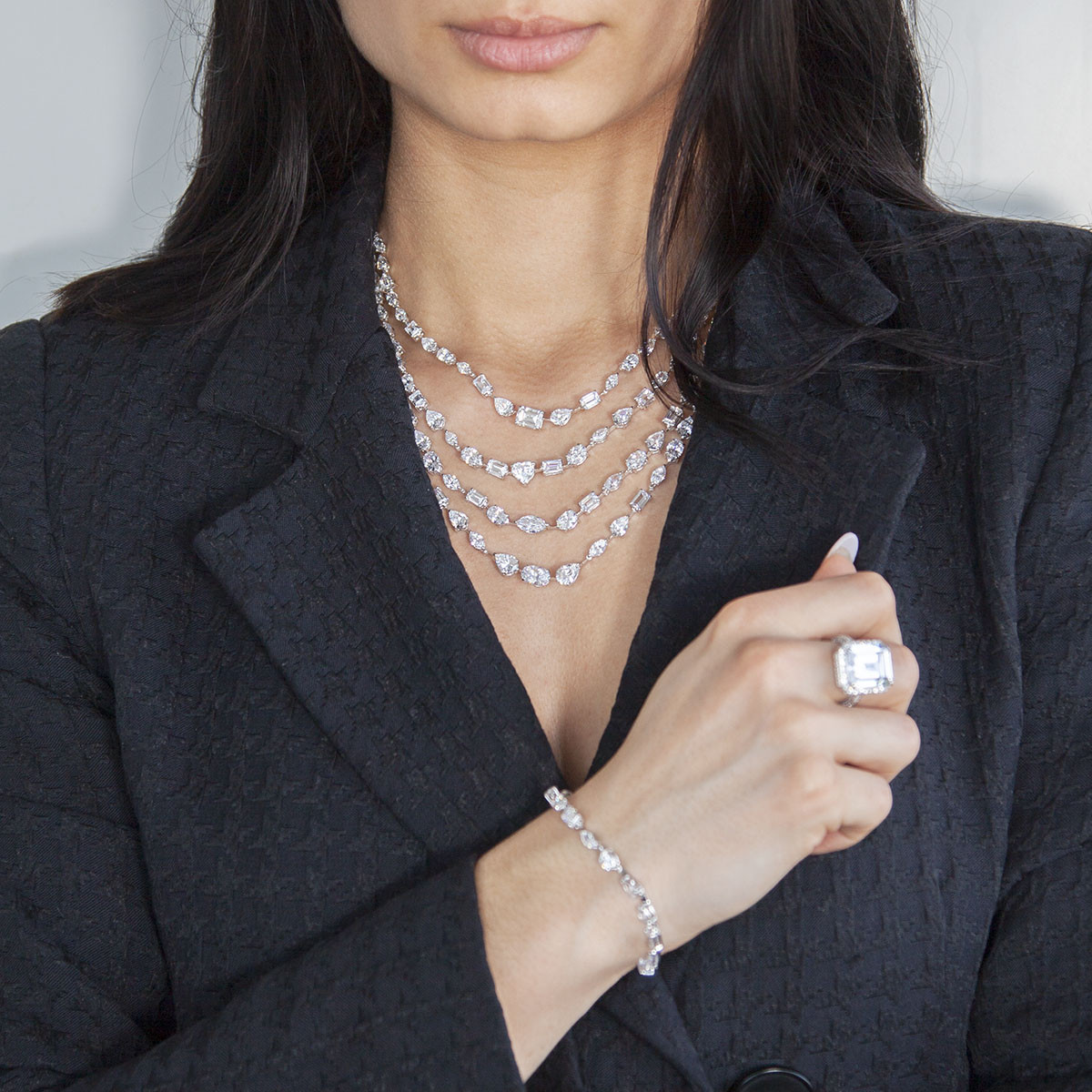 Collier argent 925 zirconias 42cm