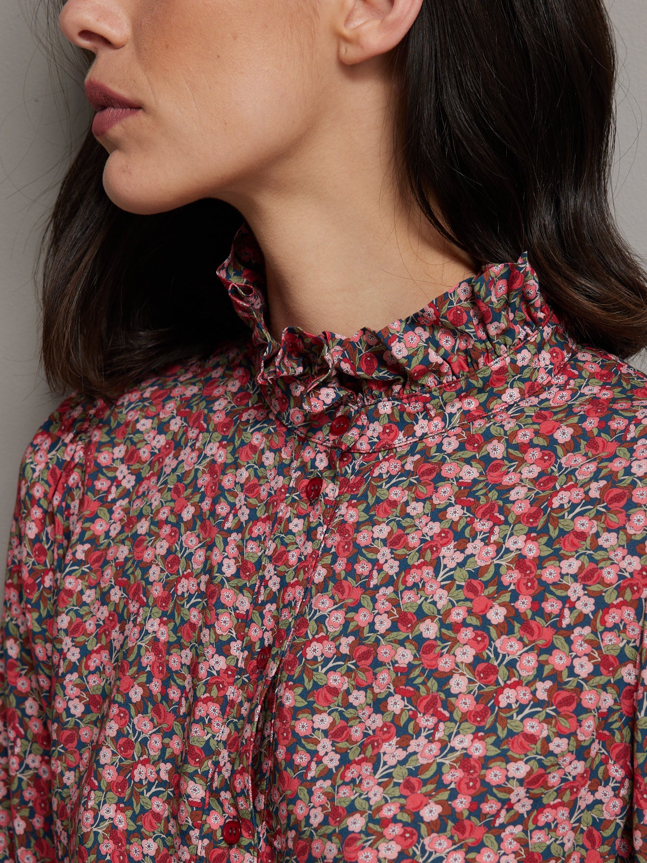 Robe col froufrou femme tissu Liberty - Limited Collection