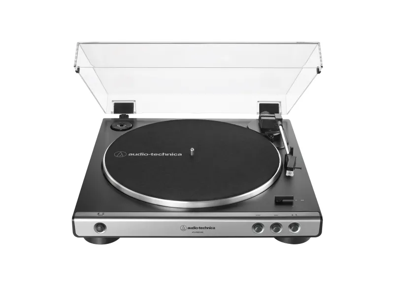 Audio-Technica AT-LP60XUSB, Bæltedrevet pladespiller, Fuld automatisk, Grå, Metallic, Aluminium, 33 1/3,45 rpm, DC servomotor