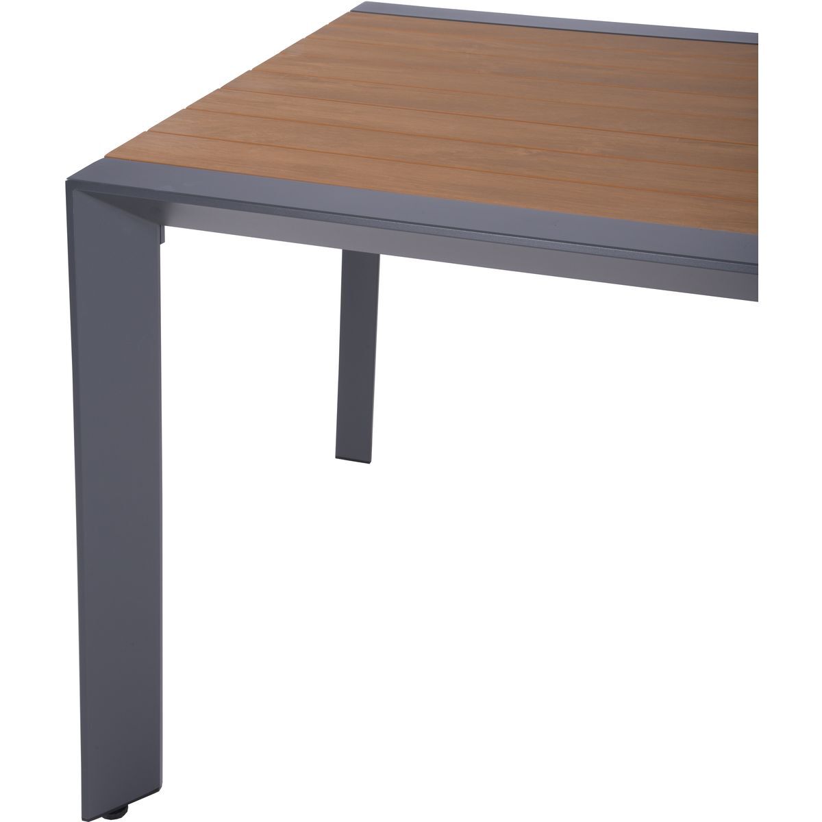 7-teilige Tischgruppe SILEA/DAVINA - anthrazit-braun - Aluminium