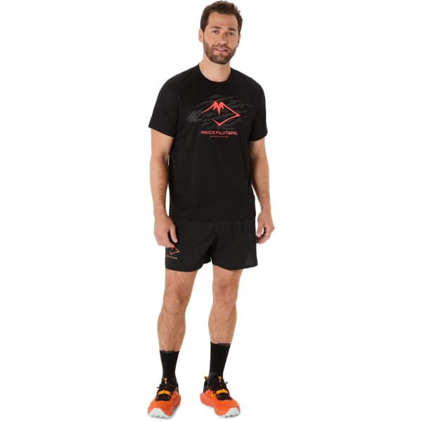 T-shirt trail ASICS FUJITRAIL LOGO SS TOP PERFORMANCE BLACK/CARBON/CORAL REEF