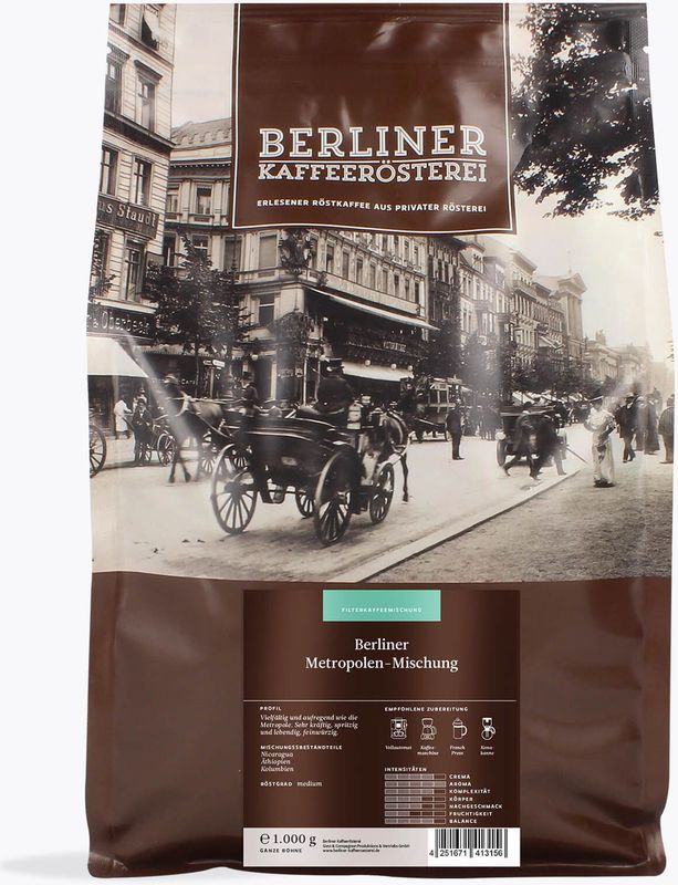 Berliner Kaffeerösterei - Metropolen Melange - Gemalen Koffie - 1kg