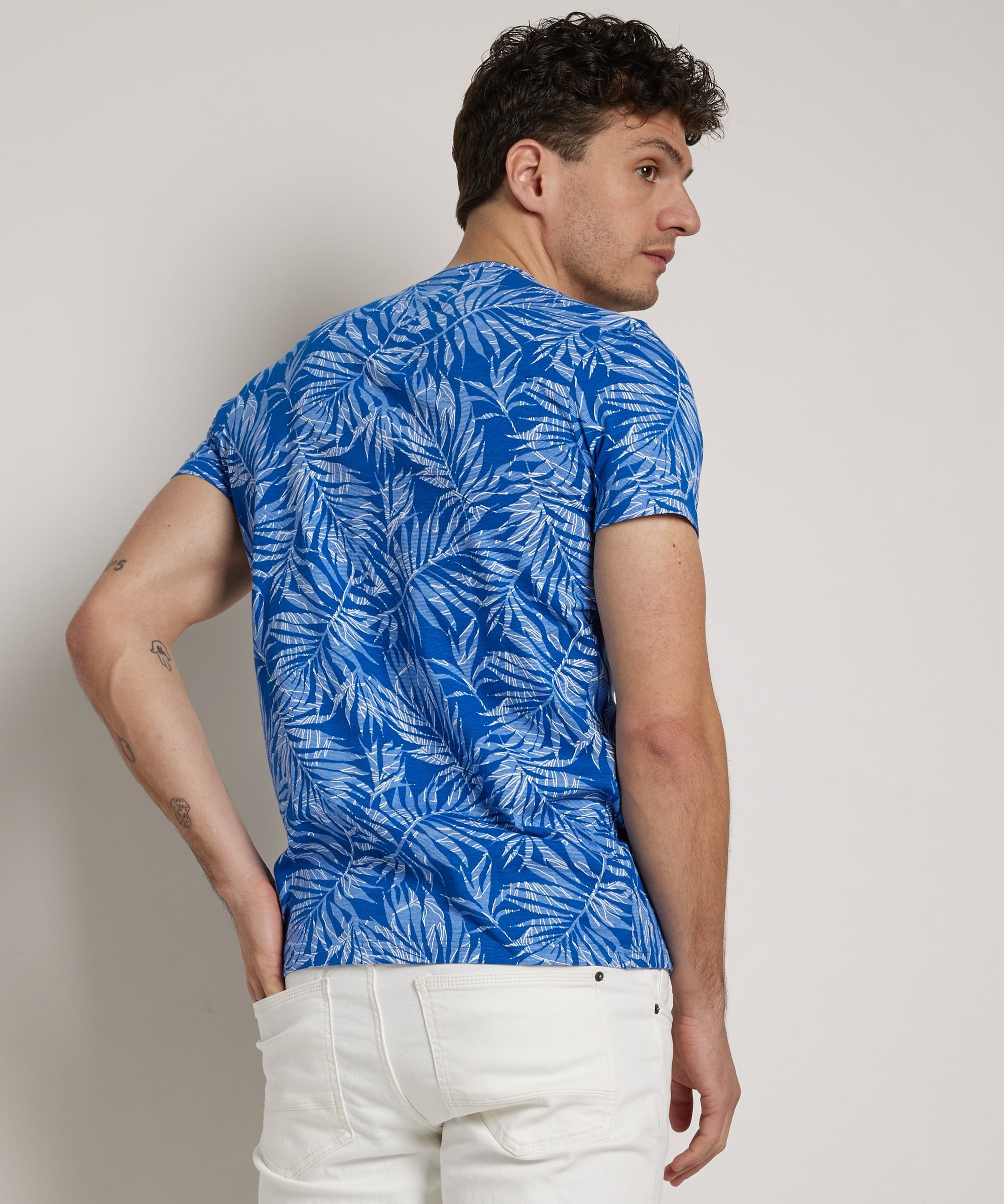 bladerprint t-shirt met tekstprint