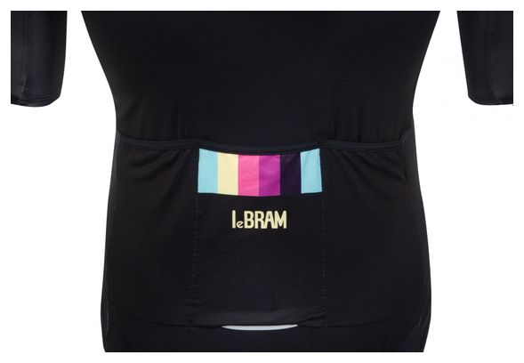 Maillot Manches Courtes LeBram Aubisque Noir Ciel Coupe Ajustée
