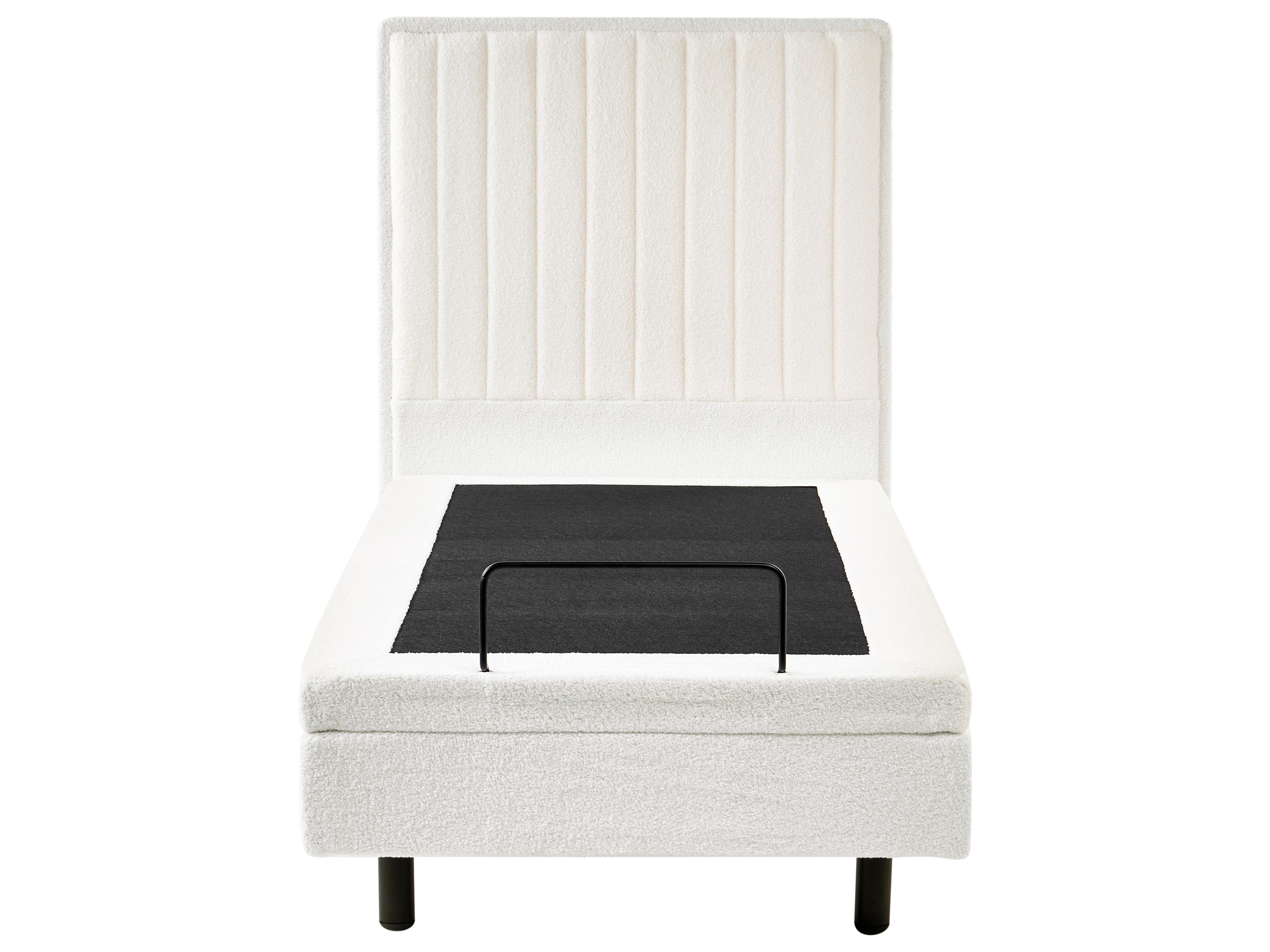 Verstelbaar bed Bouclé CASTELLAN 90 x 200 cm Gebroken wit