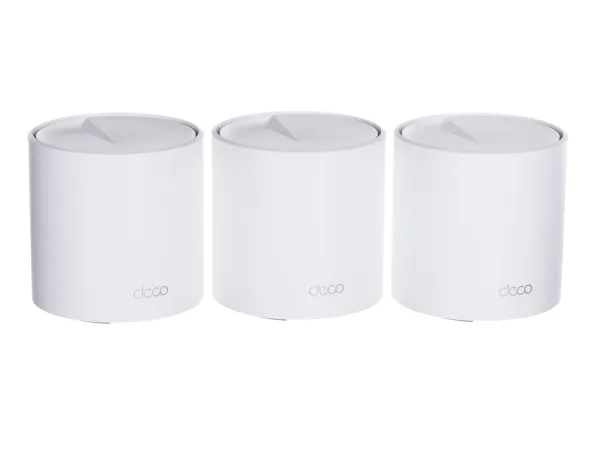 TP-Link Deco X50 (3-pack), Hvid, Intern, CE: <20 dBm (2.4 GHz) <23 dBm (5 GHz) FCC: <30 dBm (2.4 GHz) <30 dBm (5 GHz), Dual-band (2,4 GHz / 5 GHz), Wi-Fi 6 (802.11ax), 802.11a, 802.11b, 802.11g, Wi-Fi 4 (802.11n), Wi-Fi 5 (802.11ac), Wi-Fi 6 (802.11a