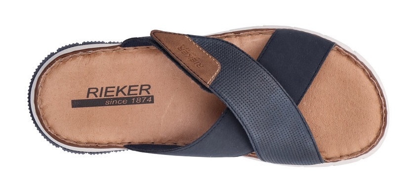 Rieker Pantolette  , Sommerschuh, Schlappen, Klettschuh, mit Klettriemchen