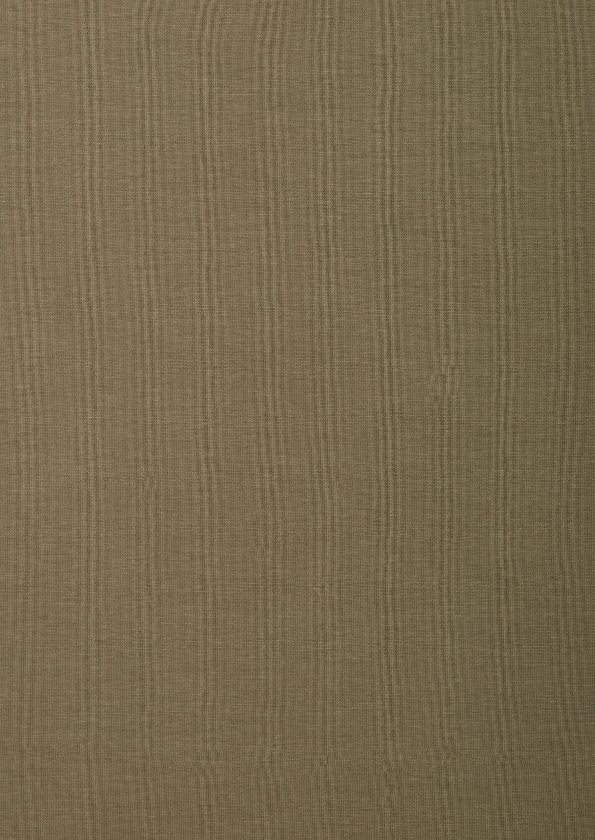 Tee-shirt manches courtes en coton stretch col rond uni kaki