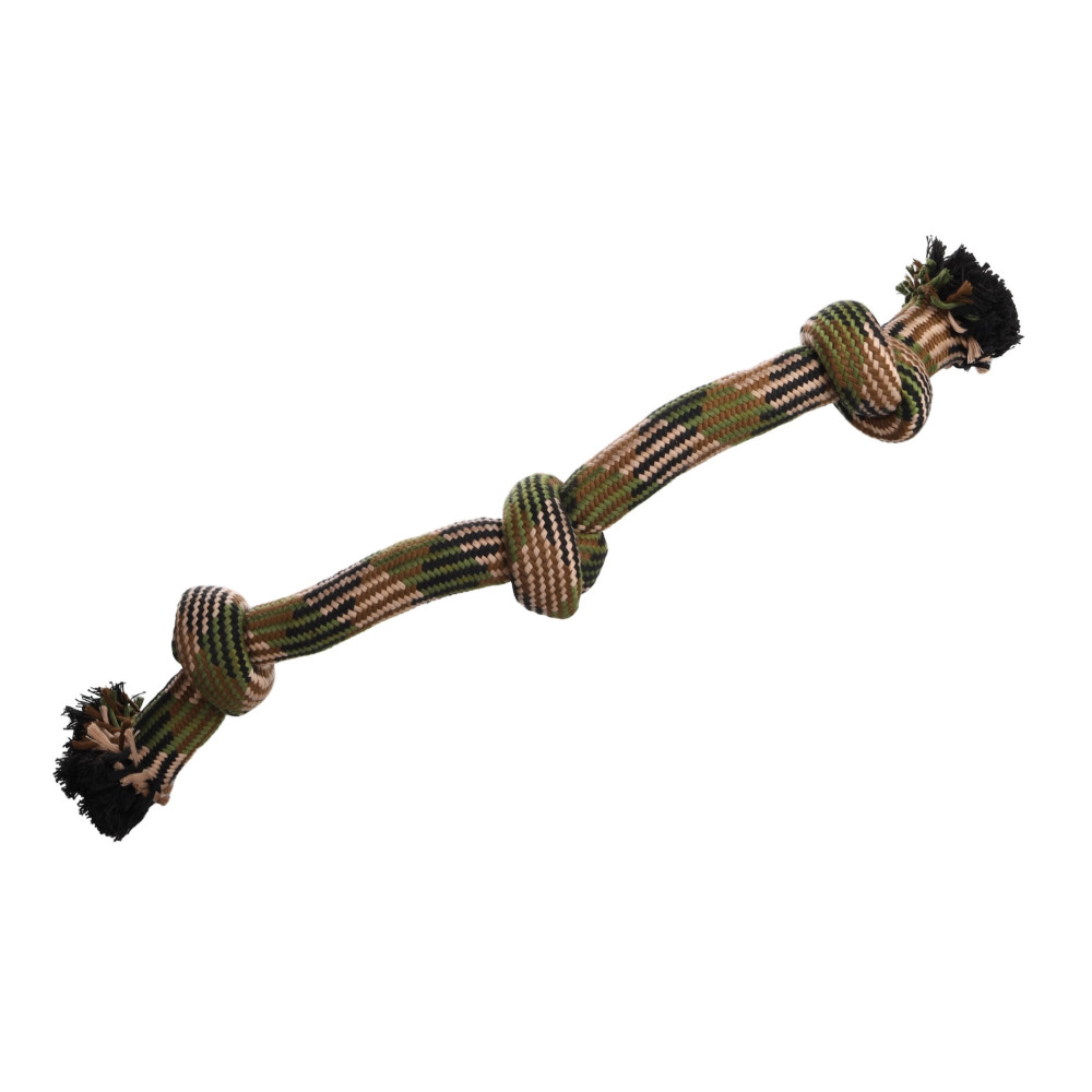 Jouet corde avec 3 nœuds camouflage ø 10.5 x 70 cm pour chien