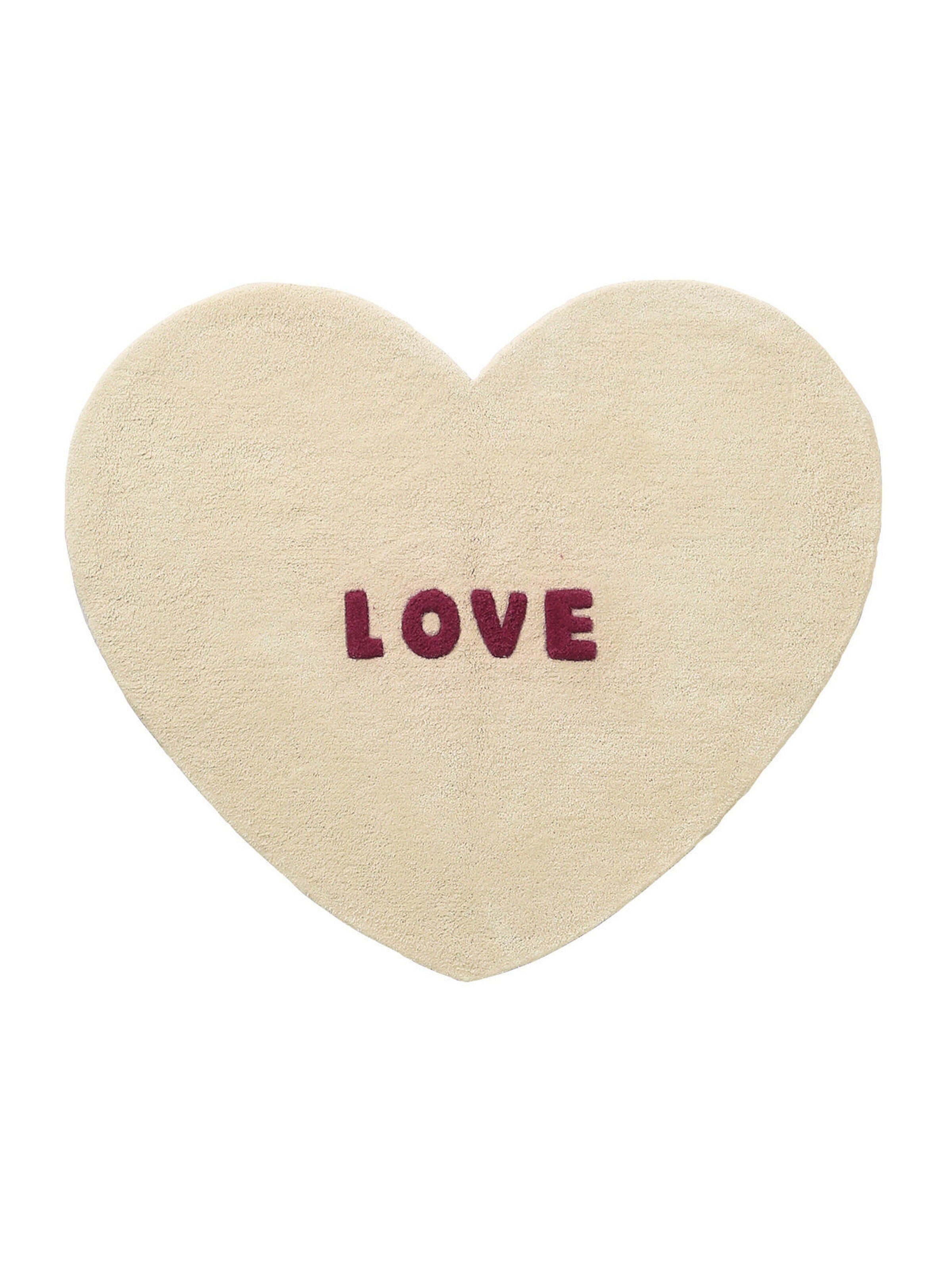 Vertbaudet Kinderzimmer Teppich LOVE in Herzform beige