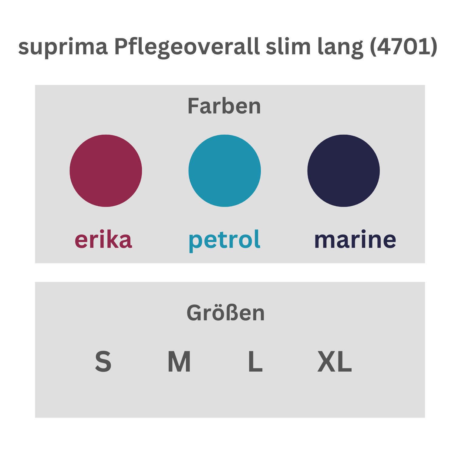 suprima 4701 Pflegeoverall slim lang