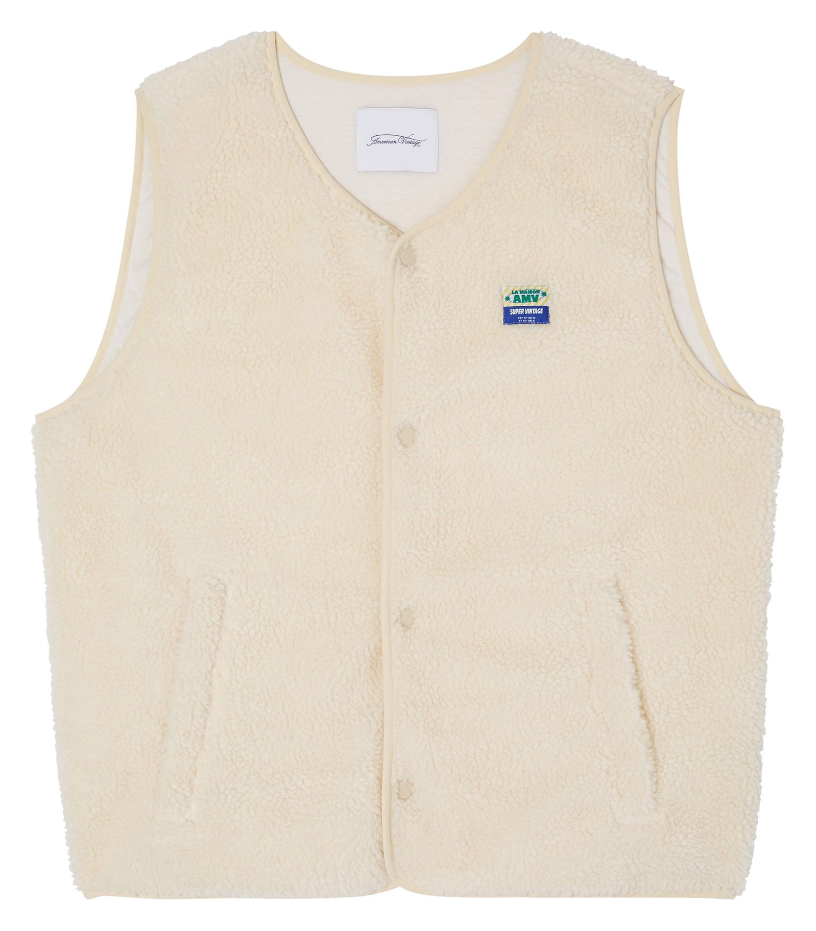 HOKTOWN - Veste col rond en sherpa| Beige