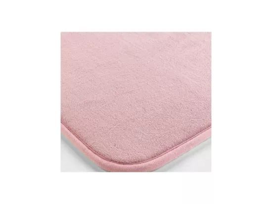 Tapis contour WC en microfibre unie - Rose clair - 45 x 45 cm