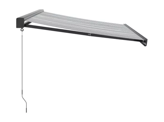Auvent rétractable anthracite/blanc 3x2,5 m tissu et aluminium