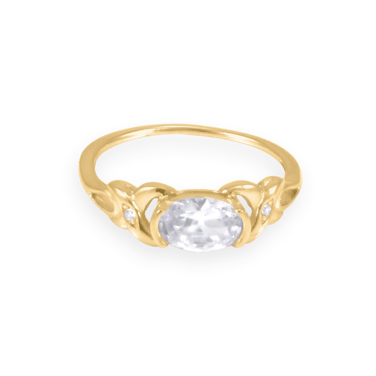 Bague plaquée or avec oxydes de zirconium