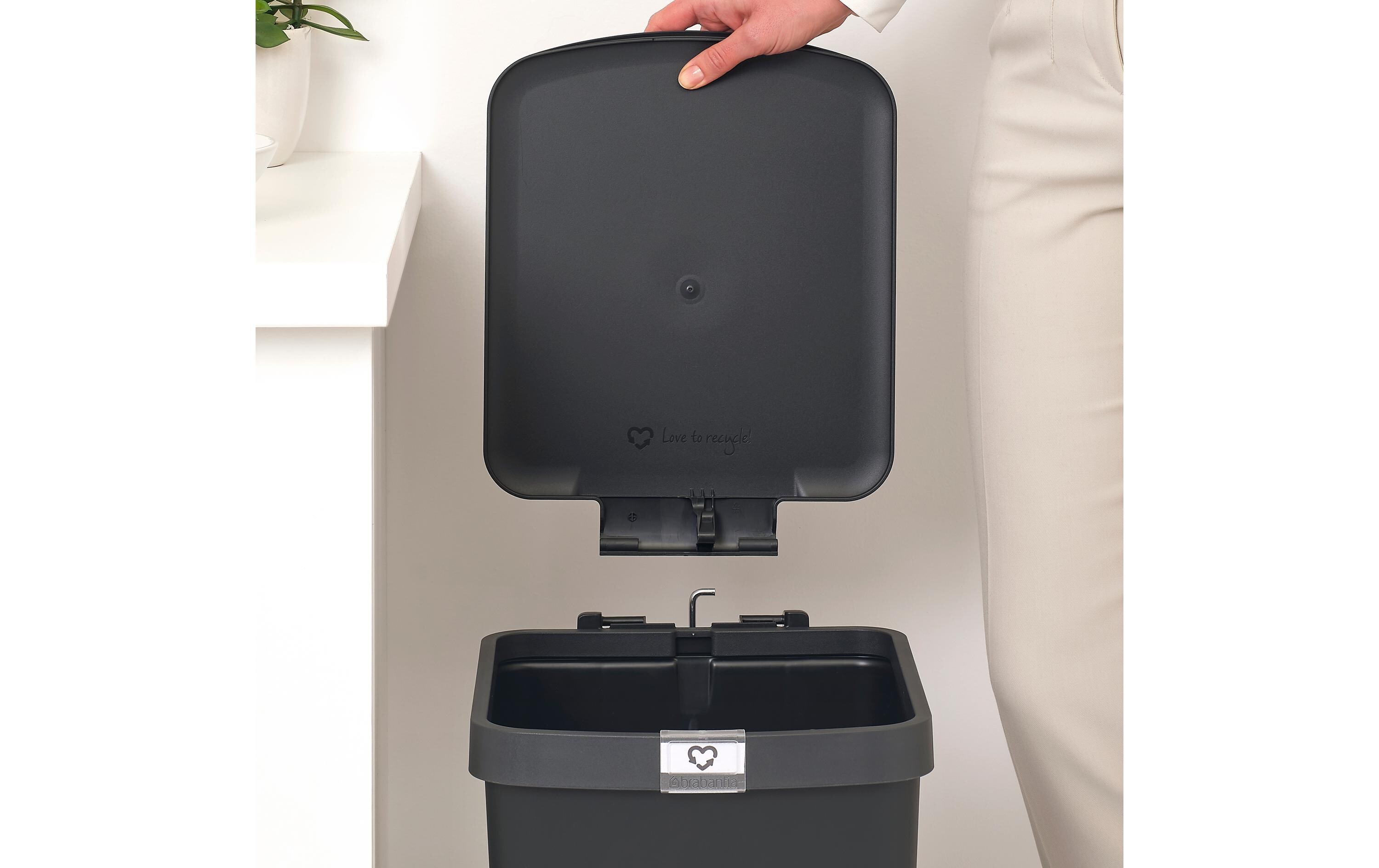 Recyclingbehälter StepUp 25 l, DunkelgrauTreteimer für Recycling Materialien