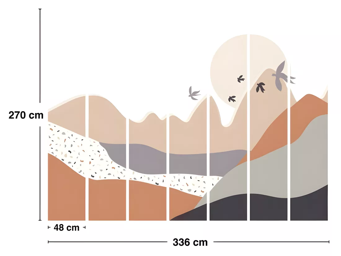 Papier Peint Panoramique L336xH270cm - Bird California - Papier intissé 150gr/m2
