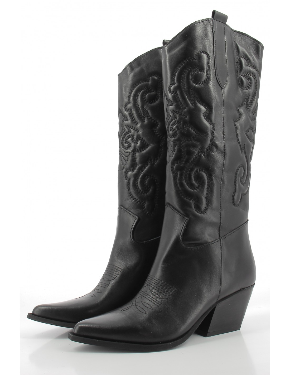 kharisma Bottes Western Femme Dallas Cuir Noir