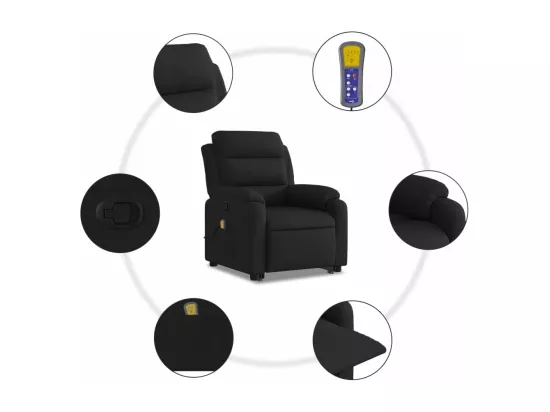 Fauteuil massant inclinable Noir Tissu