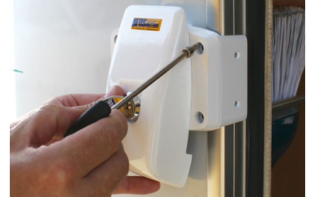 HEOSafe Door Frame Lock Zusatzschloss mit Befestigungsplatte für die Montage an Türrahmen, Serviceklappen und Heckgaragen