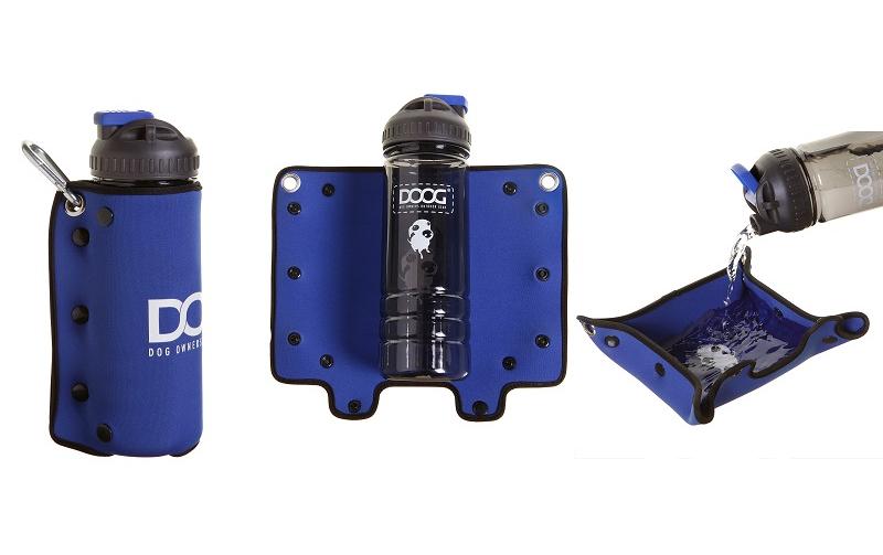 3-in-1 Water Bottle BlauTragbarer Hundewassernapf, Flasche und Isolator in einem