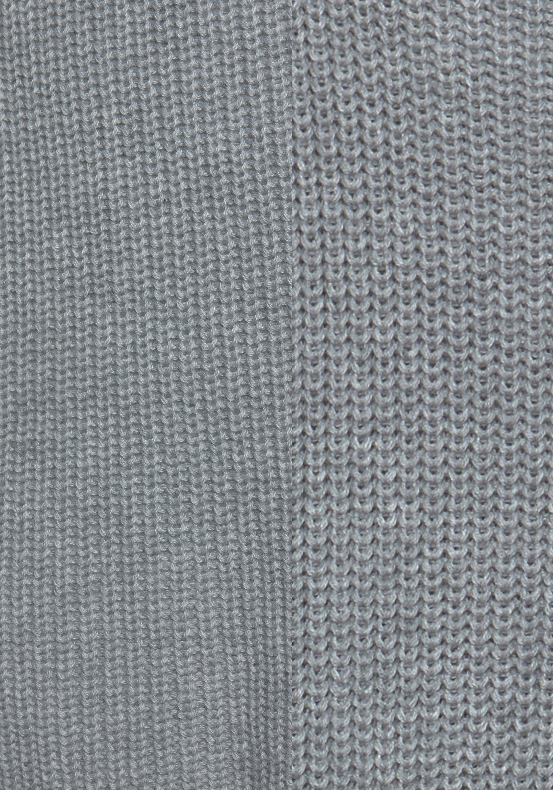 LASCANA Strickpullover in hellgrau-meliert