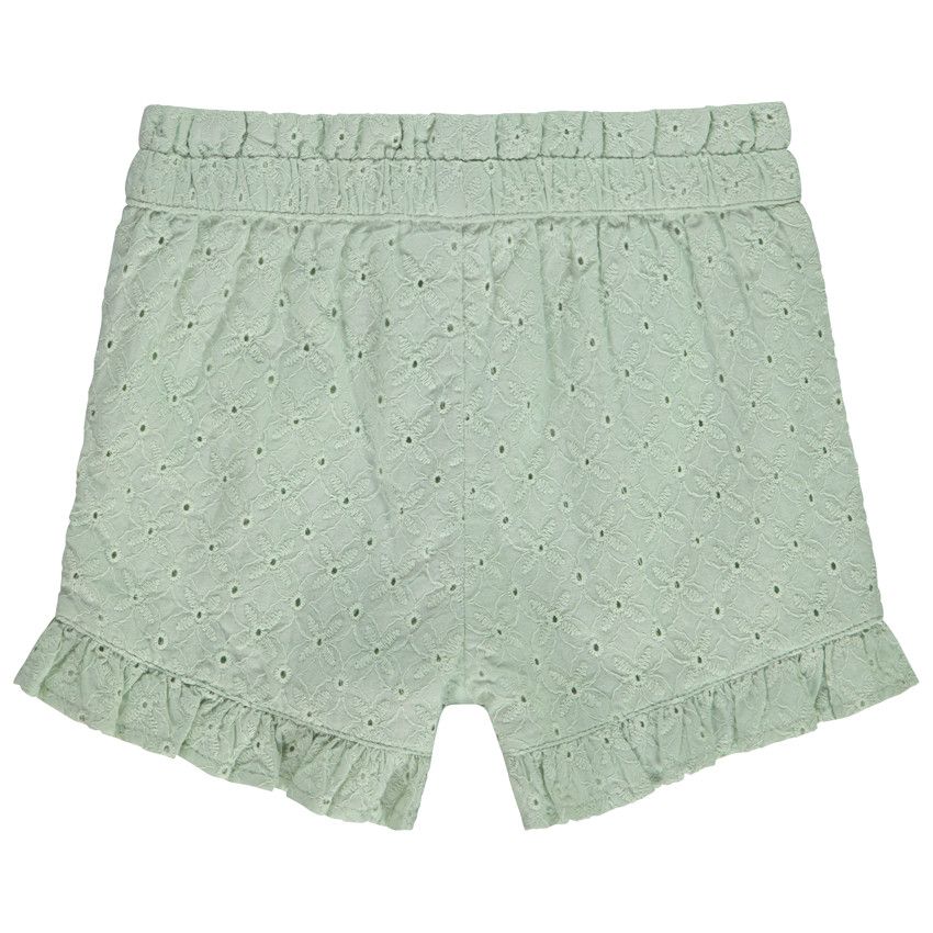 Short unie en broderie anglaise pour bébé fille - Vert