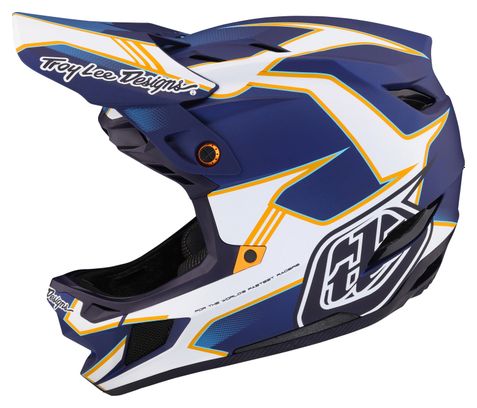 Casque Intégral Troy Lee Designs D4 Composite Mips Matrix Bleu/Blanc S (54-55 cm)
