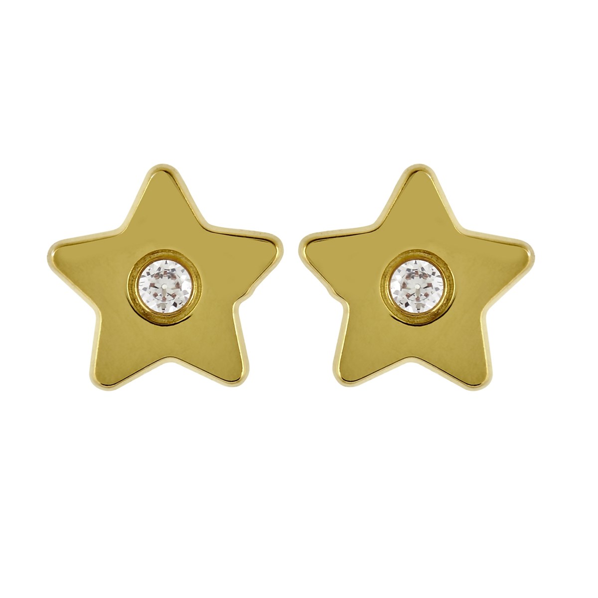 Boucles d'oreilles Brillaxis à vis étoile or jaune