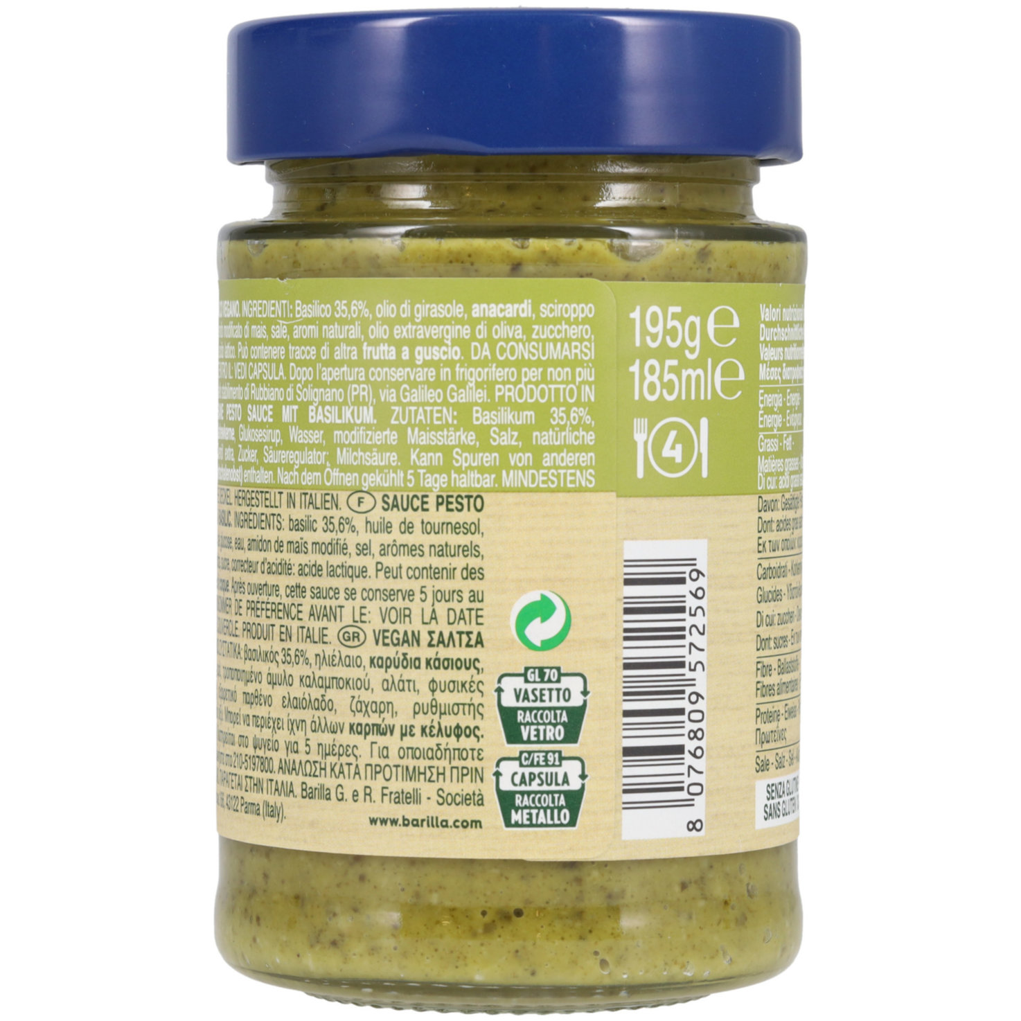 Barilla Pesto Basilico Vegan