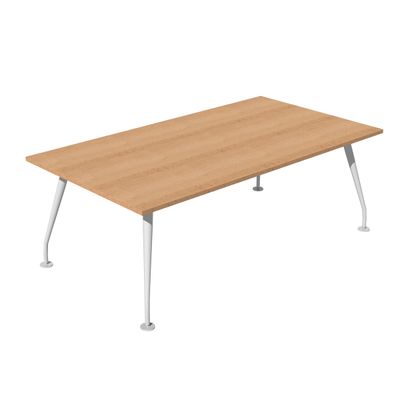 Table de réunion PLAZA - L200 x H72 x P90 - Pieds métal - Plateau hêtre