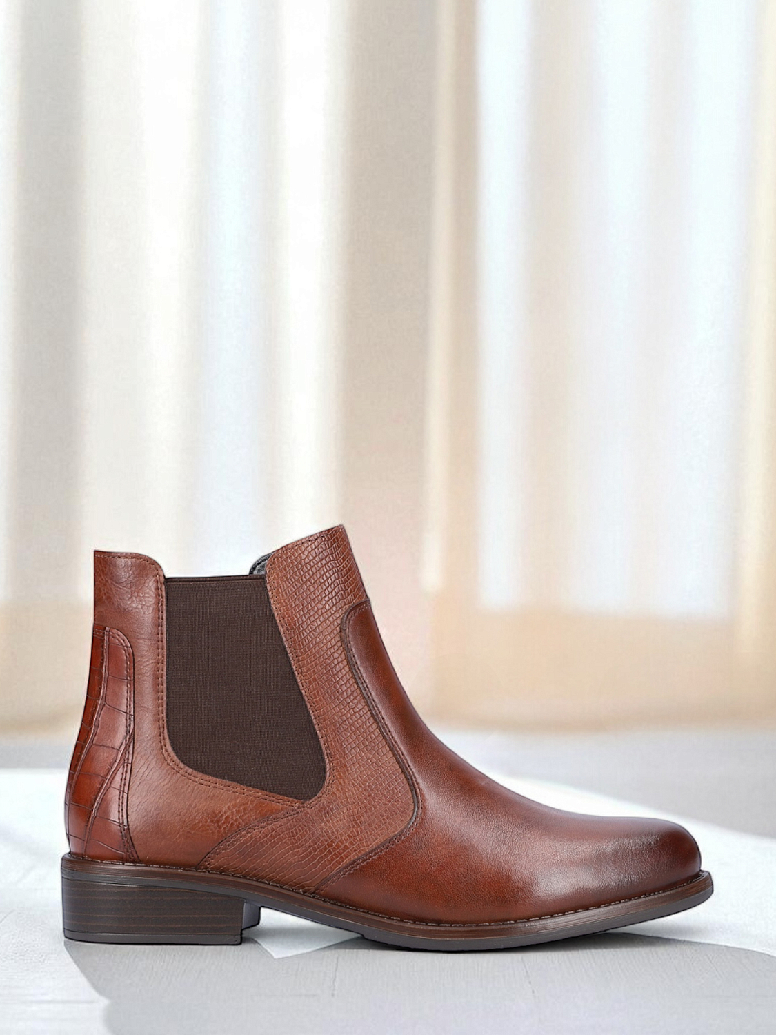 Remonte Brown Leather Zip Boots