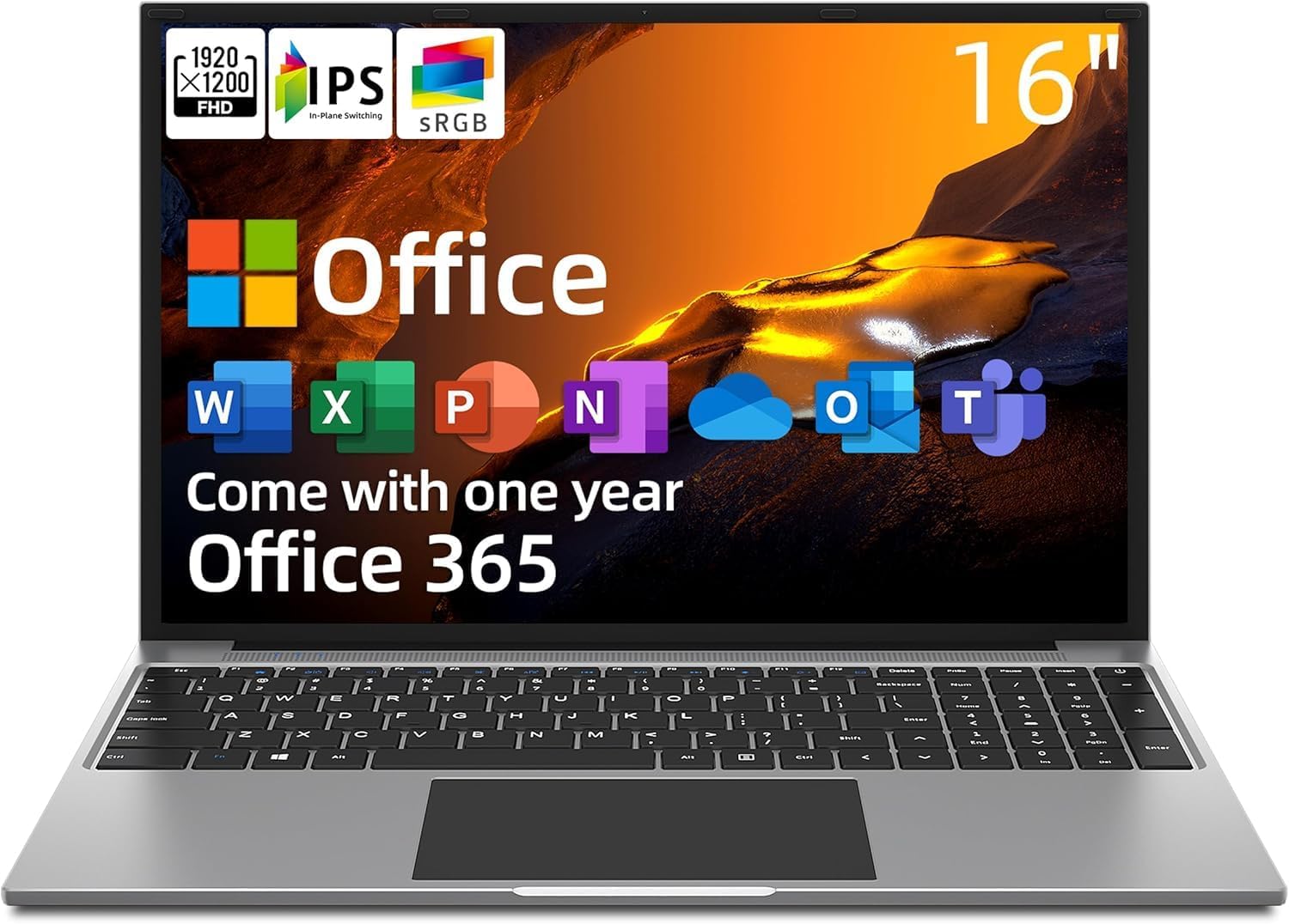 jumper Laptop 16 Zoll IPS 1200P FHD Bildschirm, Prozessor 5305U, 4 GB RAM 128 GB SSD, Office 365, Notebook mit numerischer Tastatur, Stereo-Lautsprecher, HDMI, WiFi