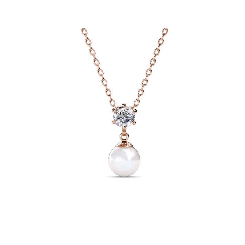Pendentif Pauline - Or Rosé et Cristal