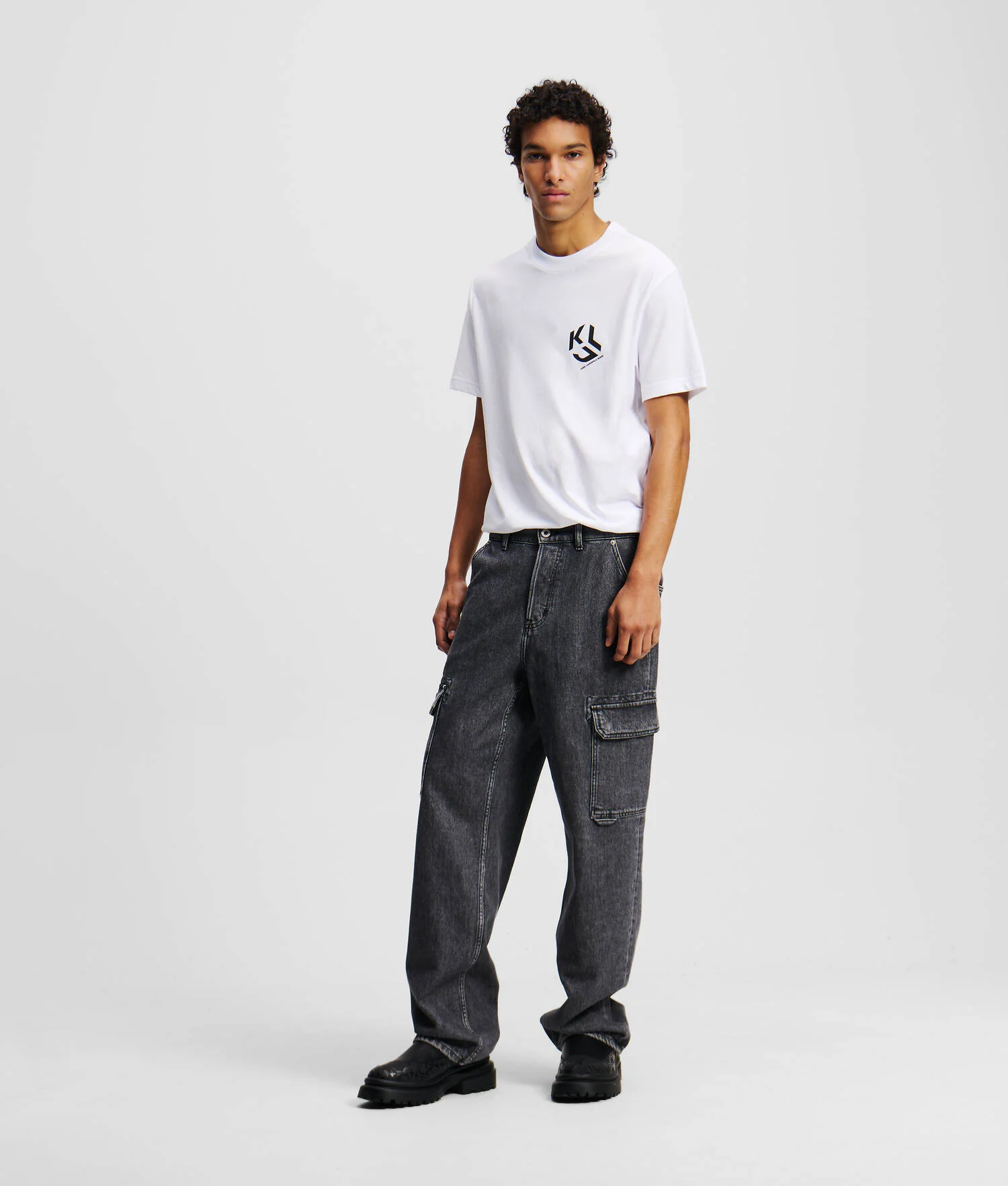 JEAN DÉCONTRACTÉ DE STYLE UTILITAIRE - Noir lavé