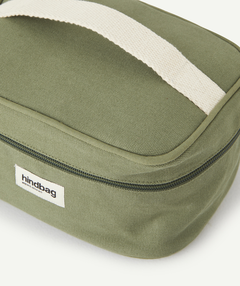 HINDBAGVANITY BAG GASPARD EN COTON BIO VERT OLIVE
