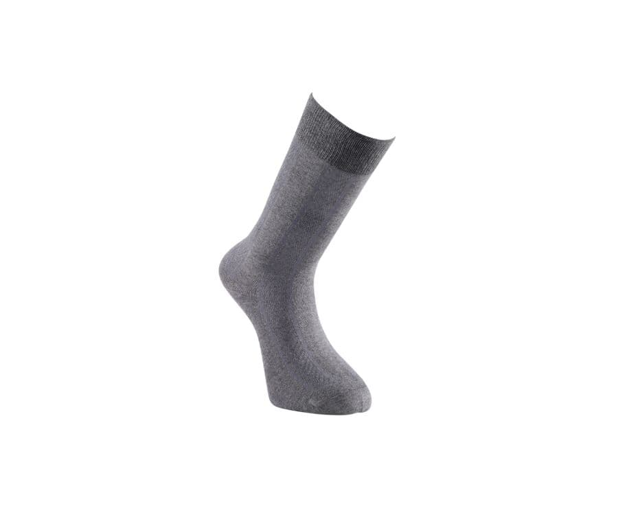 Chaussettes homme épaisses coton rayures Gris Chiné