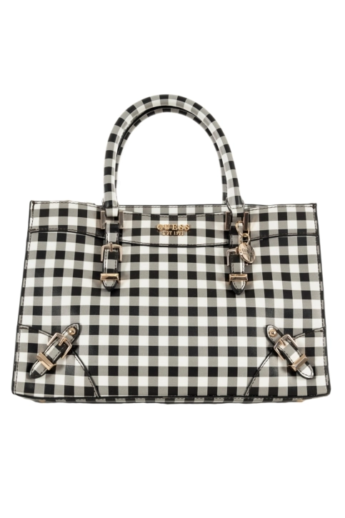 Sacs à main guess jeans didi society satchel bkw black/white