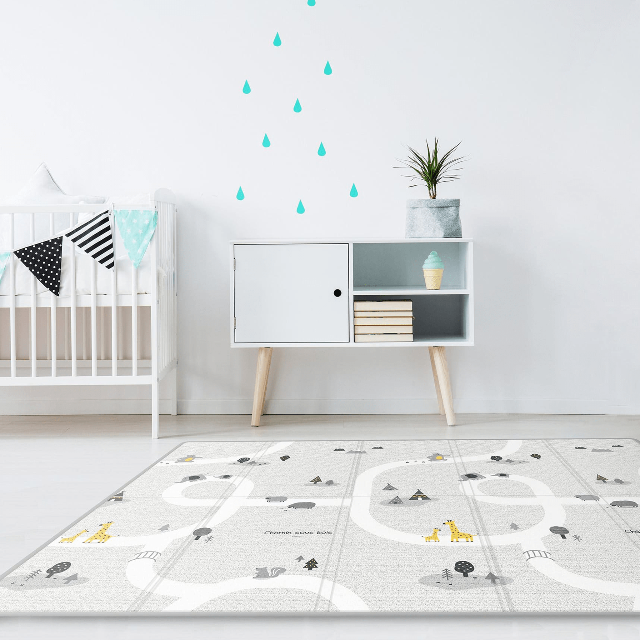 Parklon Tapis de Jeux Portatif - Chemin Sous-Bois