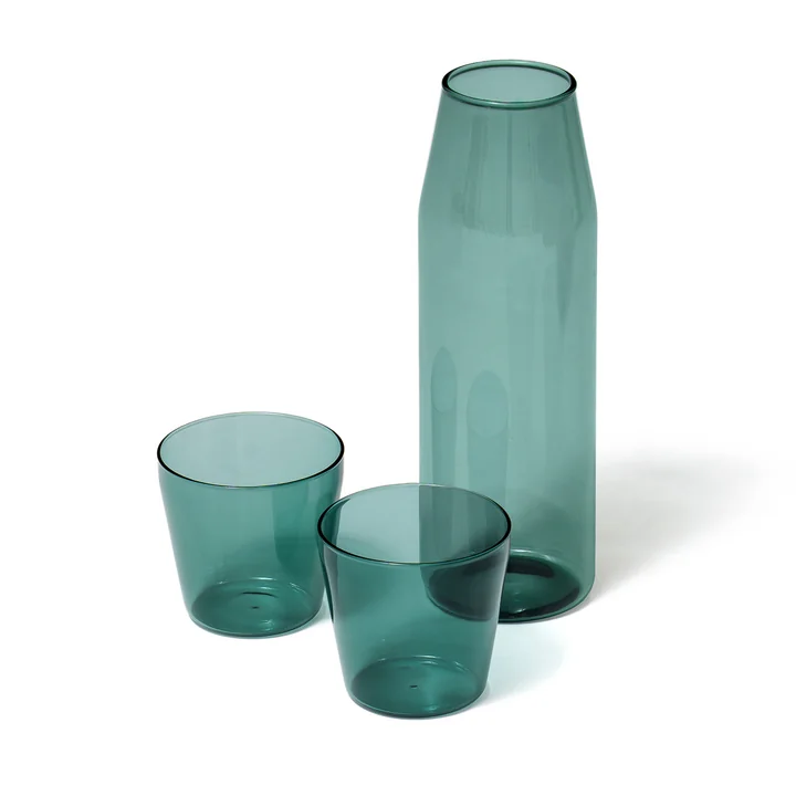 NINE - Milk Set Karaffe   Trinkglas (2er-Set), aqua