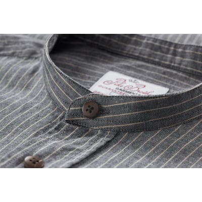 Herren-Buccanoy-Shirt gestreift, Blau-Weiß