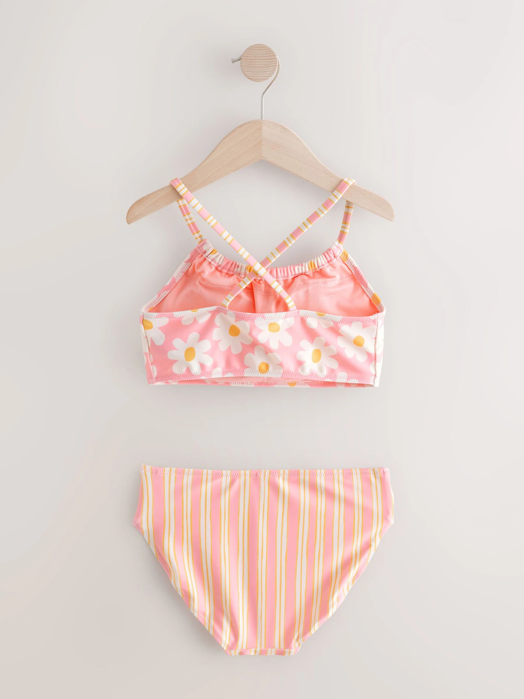 Roze bloemen - Licht gewatteerde bikini (8-16jr)