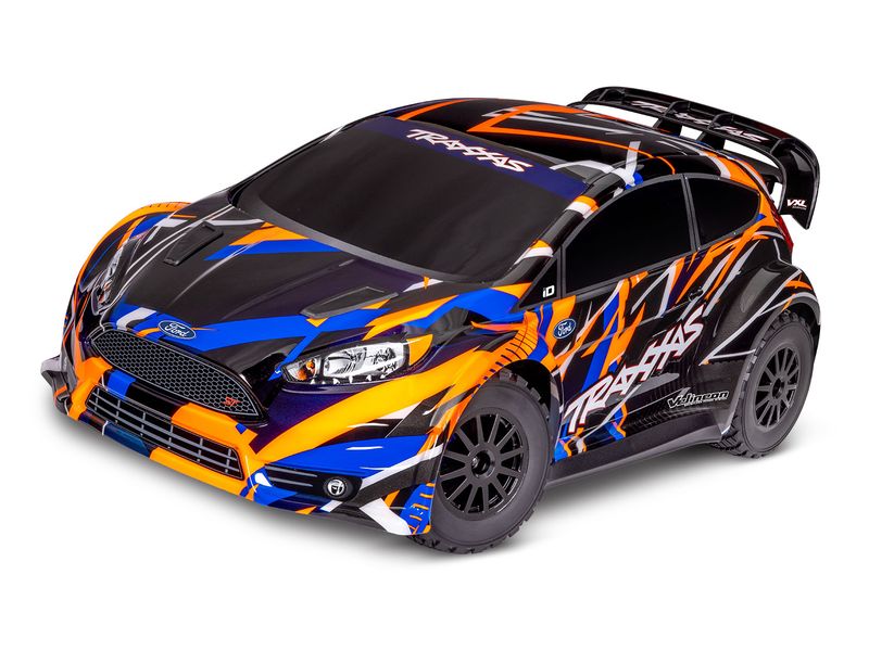 Traxxas Rally Ford Fiesta ST VXL 4WD Orange, ARTR, 1:10 Robustes RC Rallyauto mit 3S Brushless Antrieb