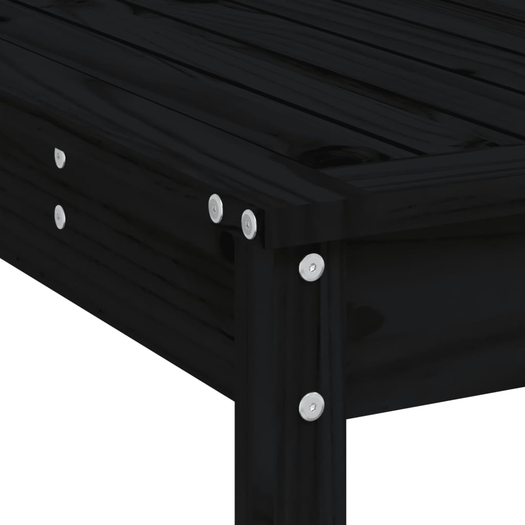 Ensemble de bar de jardin 7 pcs noir bois de pin massif