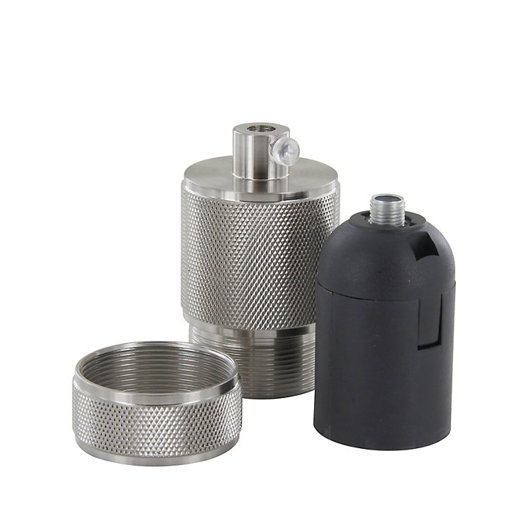 Douille E27 Chacon aluminium chrome gris