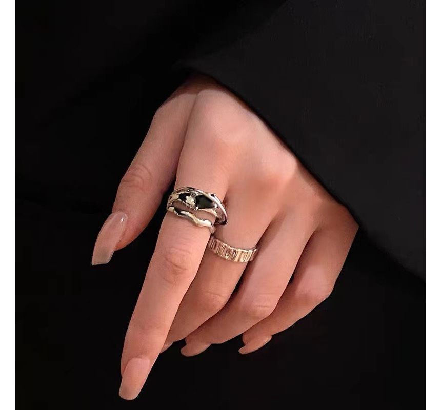 Gemsha - Set van 2: Open ring van legering (verschillende ontwerpen)