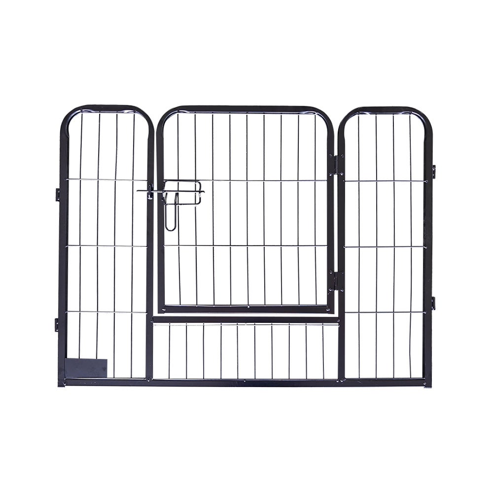 Home Deluxe - Puppy Playpen BARKI - 80 x 60 cm, 8-delige set, kleur: zwart, inclusief deurslot, afgeronde hoeken en randen | Puppy Playground | Puppy Run