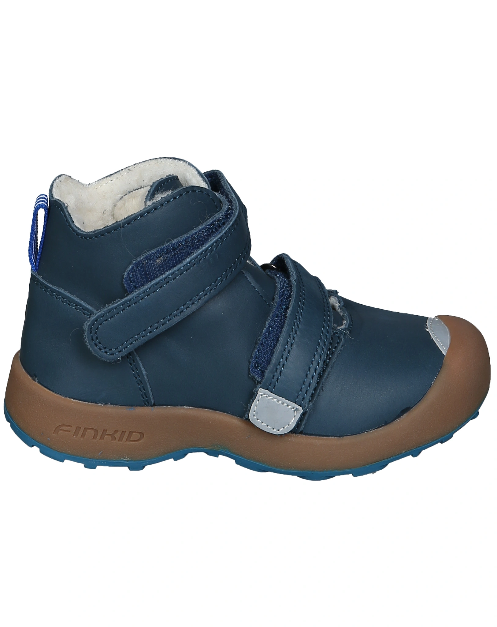 Leder-Klettboots TASSU in navy/seaport