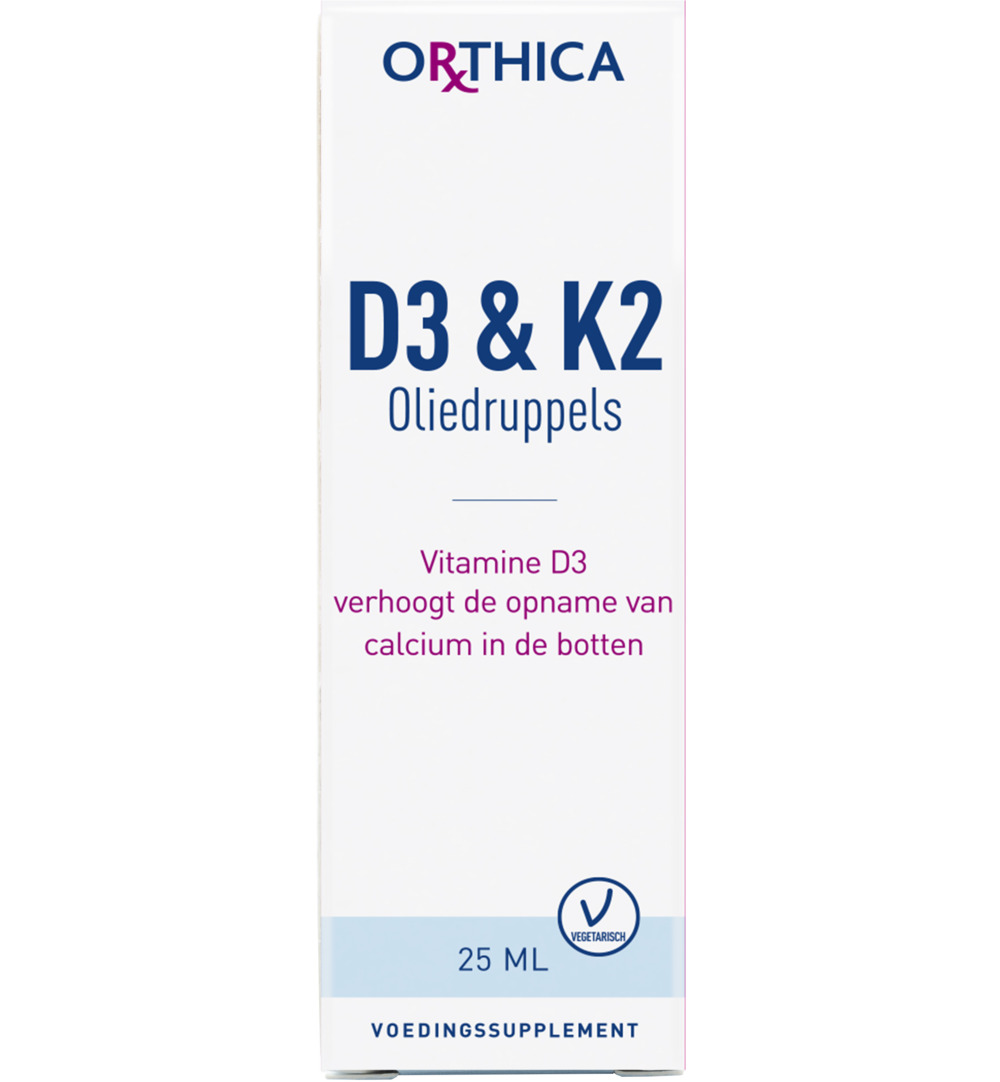 Orthica D3 & K2 oliedruppels (25 ml)